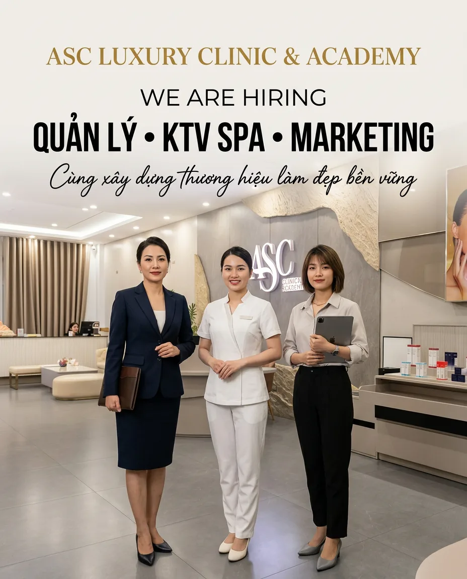 Tuyển dụng Quản lý , KTV Spa, Marketing - Cơ hội nghề nghiệp tại ASC Luxury Clinic & Academy